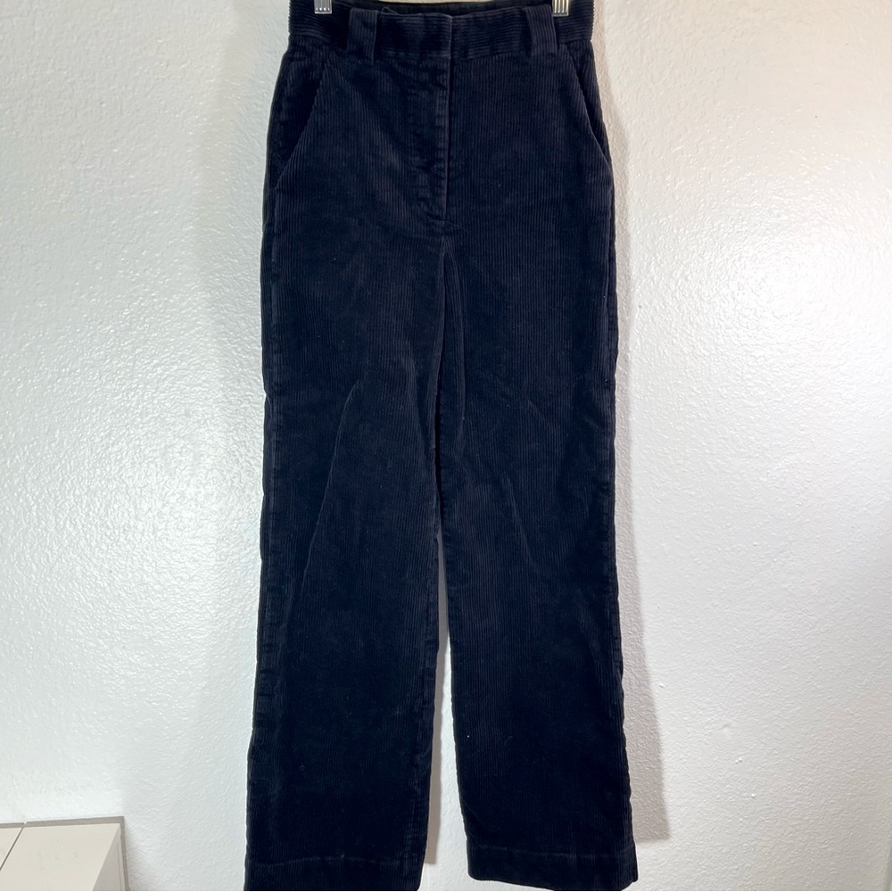 Stockholm Atelier & Other Stories 34 Navy Blue Corduroy High Rise Pants